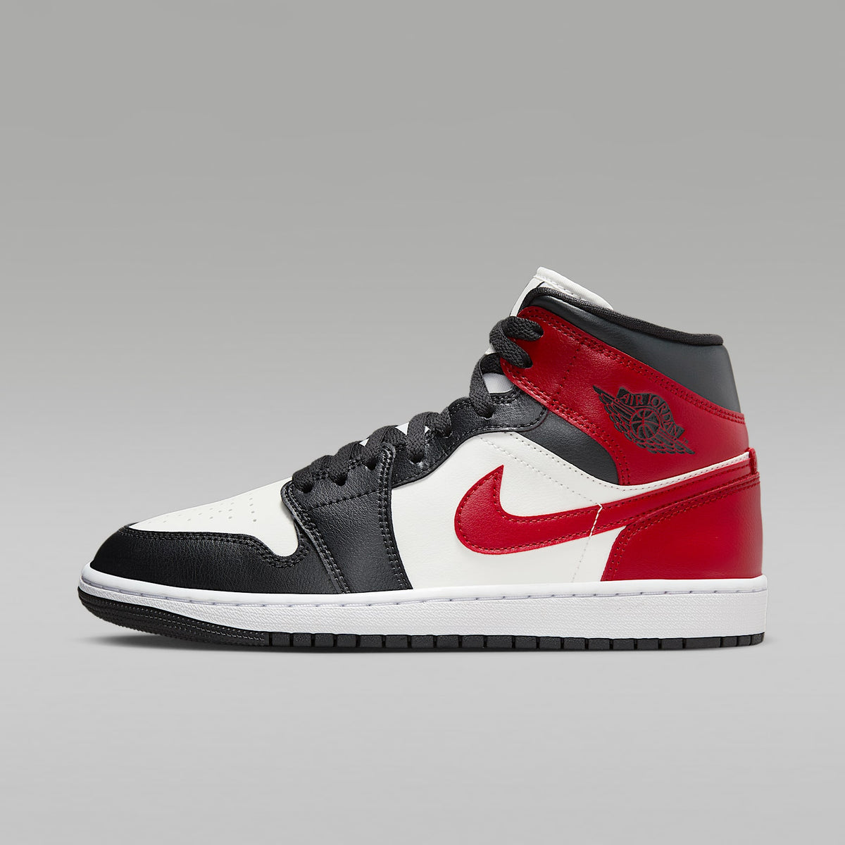 Air Jordan 1 Mid Off-Noir/White/Gym Red BQ6472-160