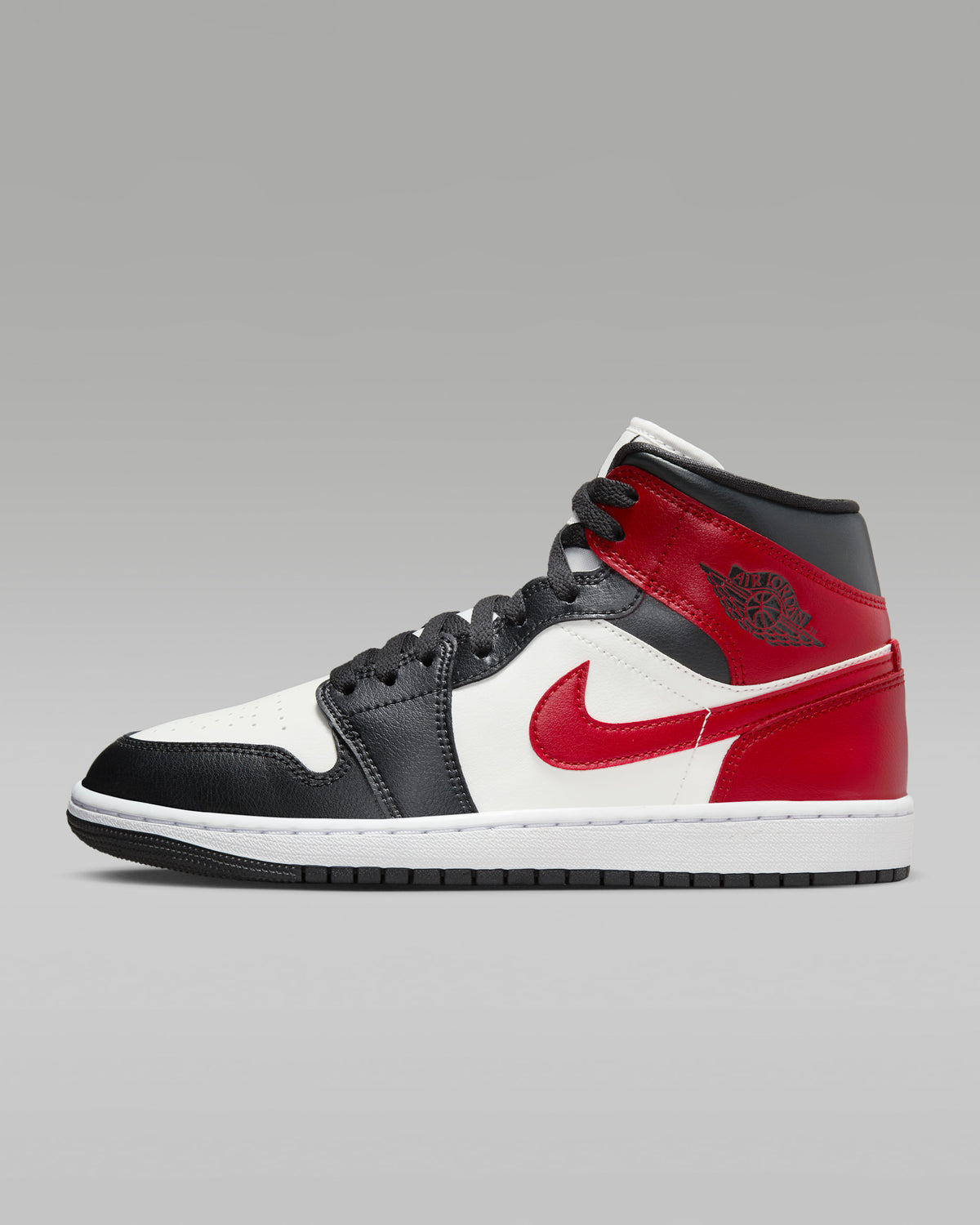 Air Jordan 1 Mid Off-Noir/White/Gym Red BQ6472-160