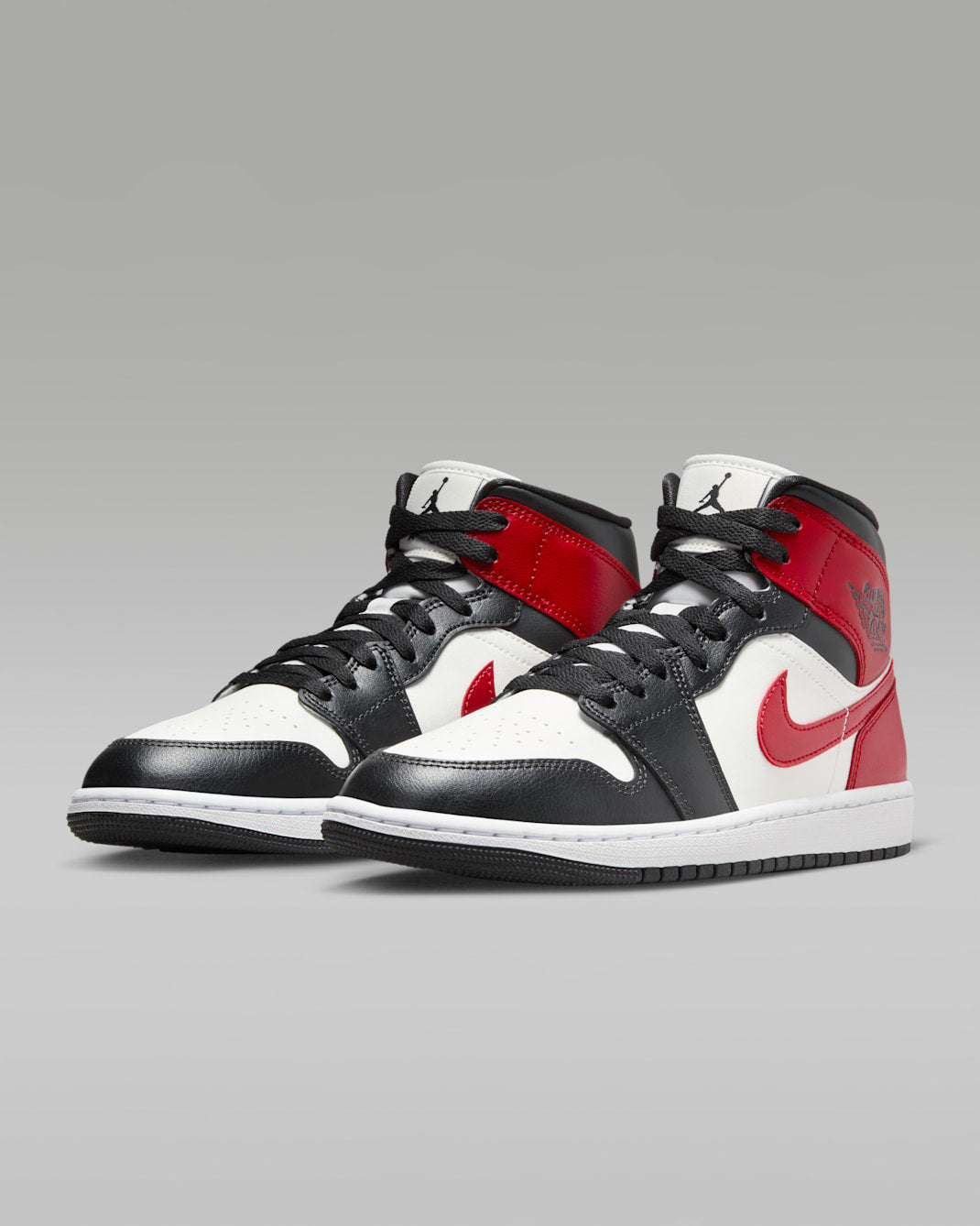 Air Jordan 1 Mid Off-Noir/White/Gym Red BQ6472-160